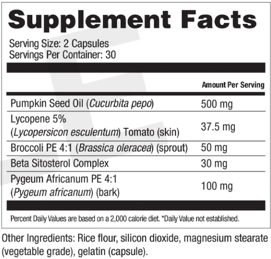 TitanFlow Prostate Supplement Fact
