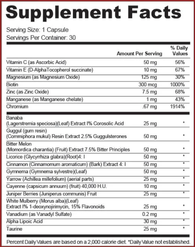 VitaSeal supplement fact